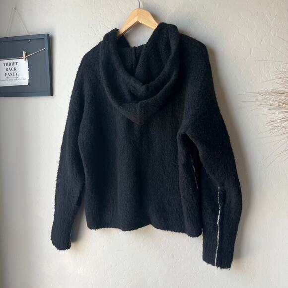 Maria McManus Brushed Fleece Wool Cashmere Blend Black Sweater Hoodie Size M - Picture 9 of 11